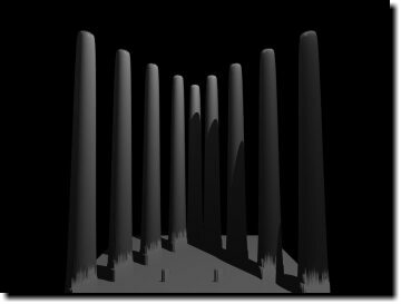 [povray ray-traced bowling pin result]